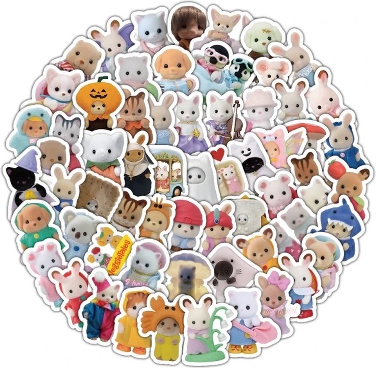 Bosdieren Familie Stickers - Set van 103 Stuks - Schattige Dieren - Stickers voor Laptop, Koffer, E-reader, Bullet Journal en Planner - Stickers Kinderen en Volwassenen - Decoratieve Stickers - Creatief - Bloemen - Scrapbook